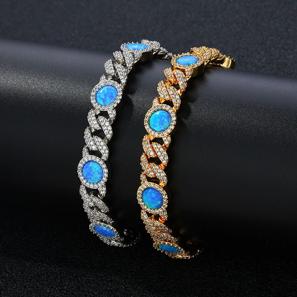 Pavé-Drenched Opal Chain Bracelet