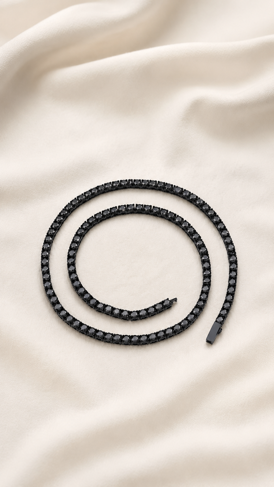 Elite Black Moissanite Tennis Chain Necklace