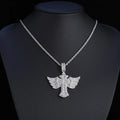 Pavé-Drenched Wing Angel Cross Pendant
