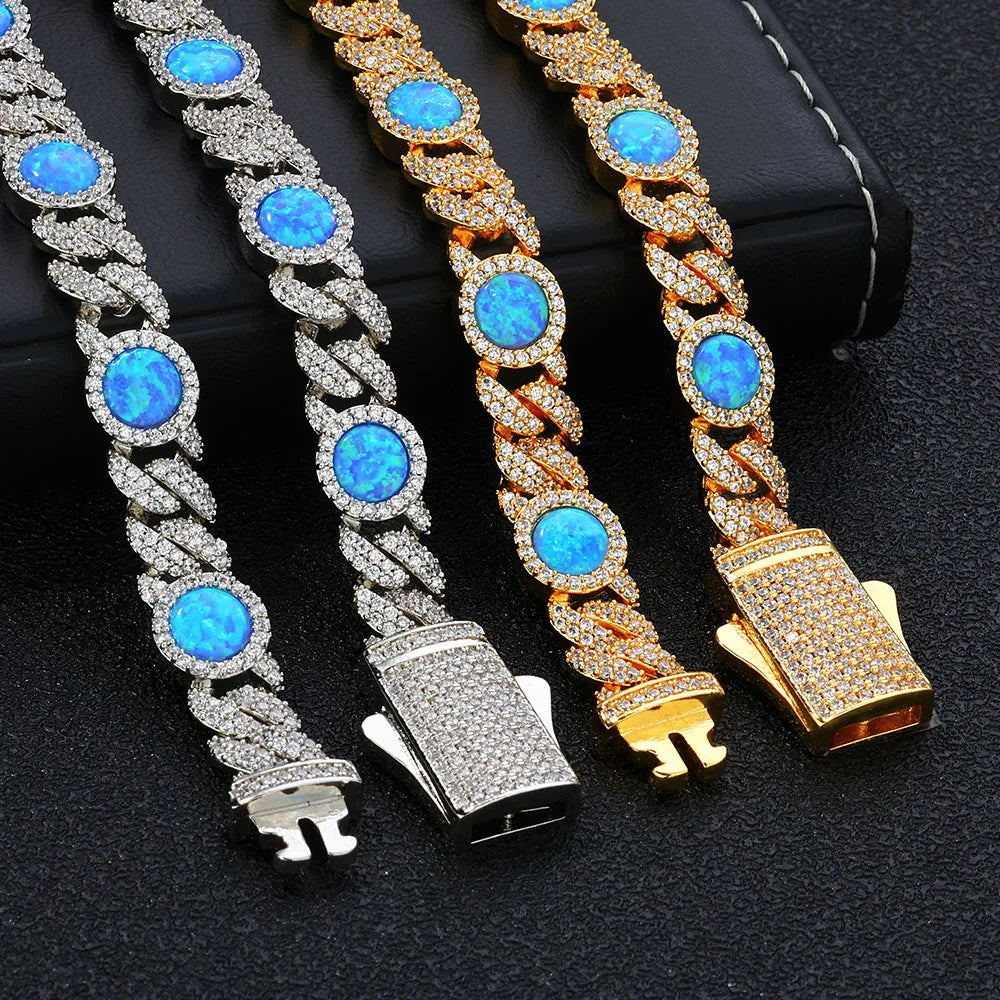 Pavé-Drenched Opal Chain Bracelet