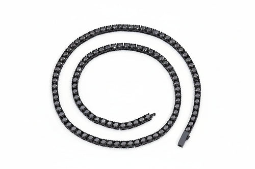 Elite Black Moissanite Tennis Chain Necklace