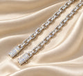 5mm White Gold Infinity Square Cuban Moissanite Bracelet