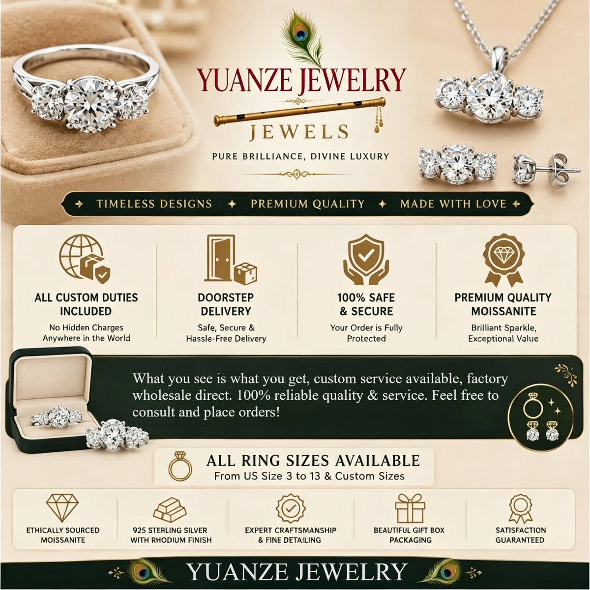 Moissanite Pendant Holiday Birthday Anniversary Christmas Gifts