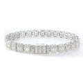 Hip Hop Jewelry 7.5mm White Gold 925 Silver Cluster VVS Baguette Moissanite Diamond Ice Out Tennis Bracelet for Men Women