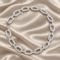 925 Sterling Silver Iced Moissanite Paper Clip Cuban Bracelet