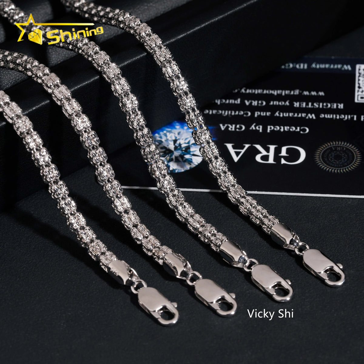 Best Selling 925 Sterling Silver Jewelry 4MM Rope Chain Beads Hip Hop Necklace Men Franco Chain Cuban Link
