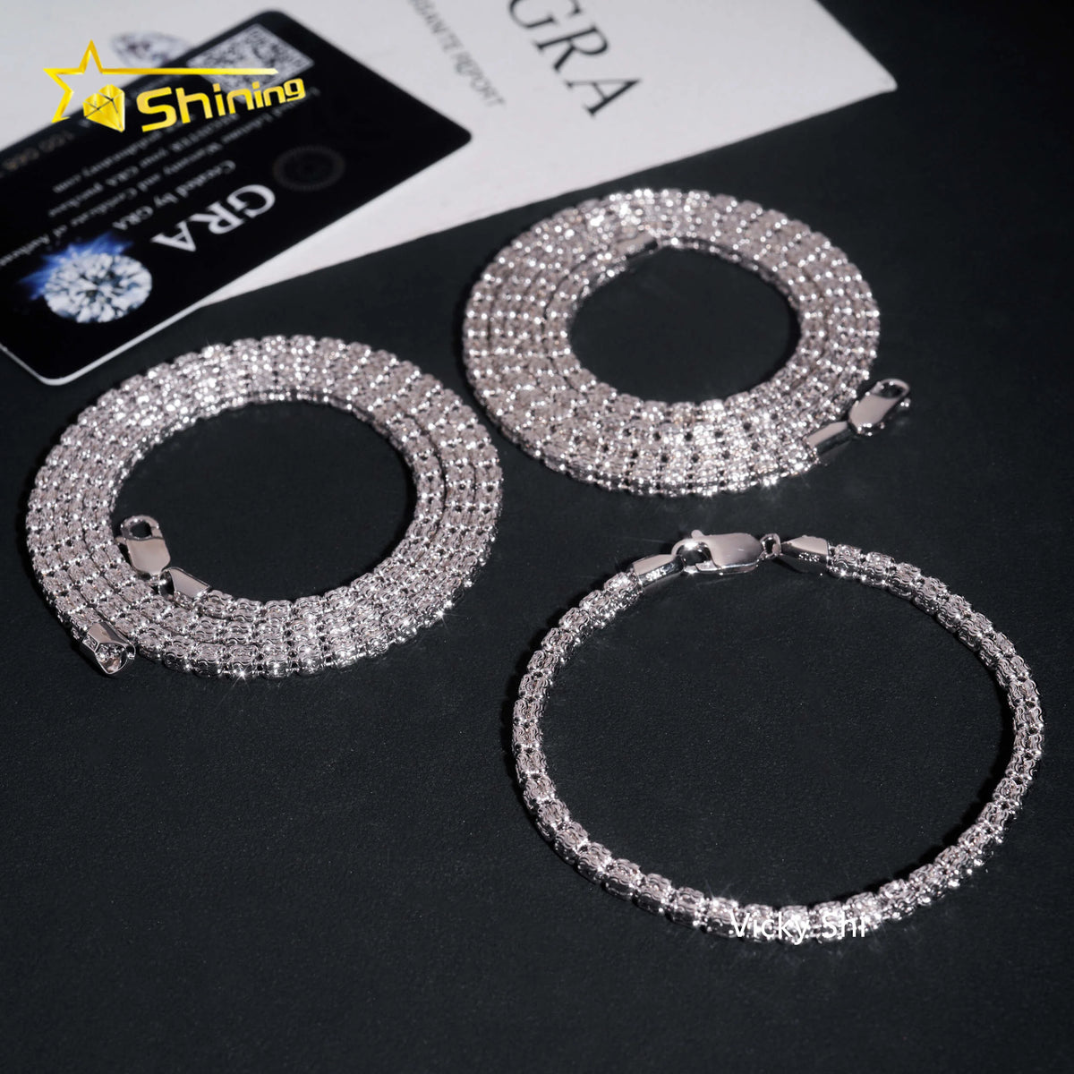 Best Selling 925 Sterling Silver Jewelry 4MM Rope Chain Beads Hip Hop Necklace Men Franco Chain Cuban Link