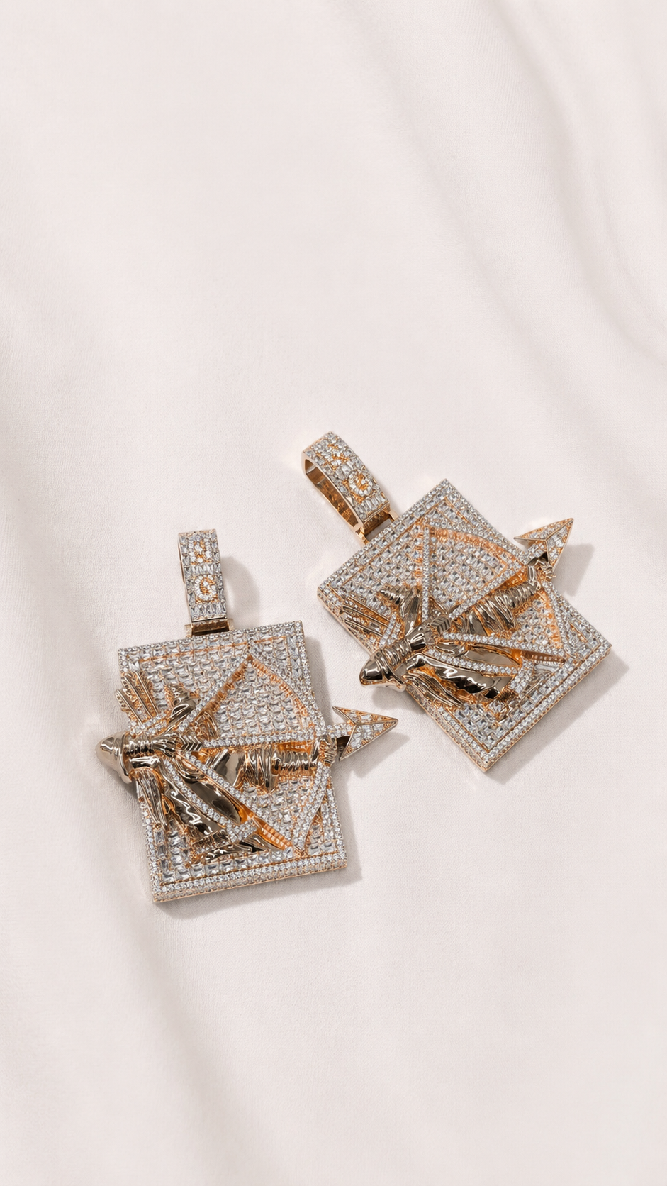 Elite Rose Gold Moissanite Archer Pendant