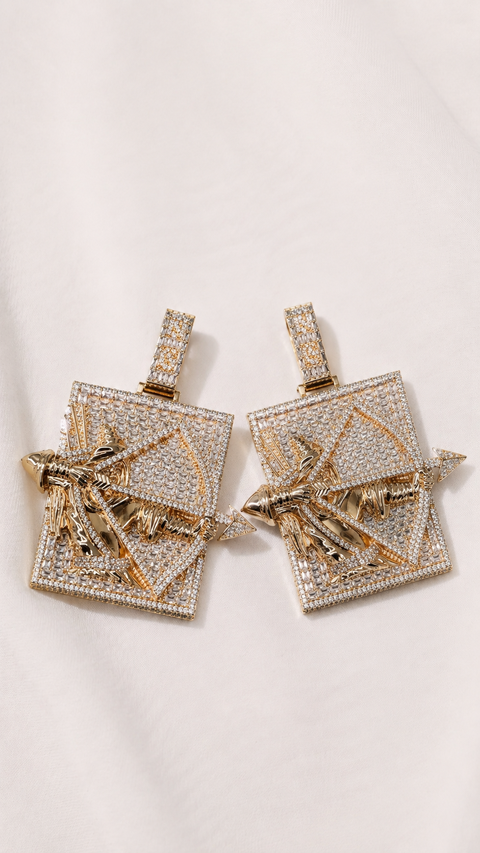 Elite Rose Gold Moissanite Archer Pendant