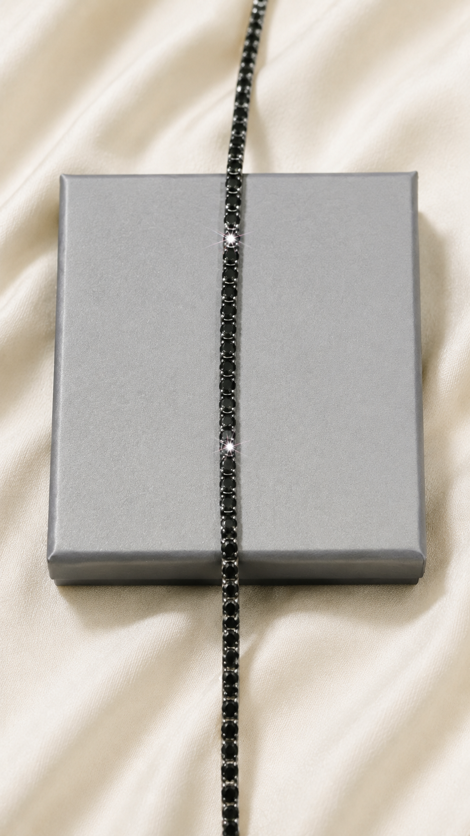 Elite Black Moissanite Tennis Chain Necklace