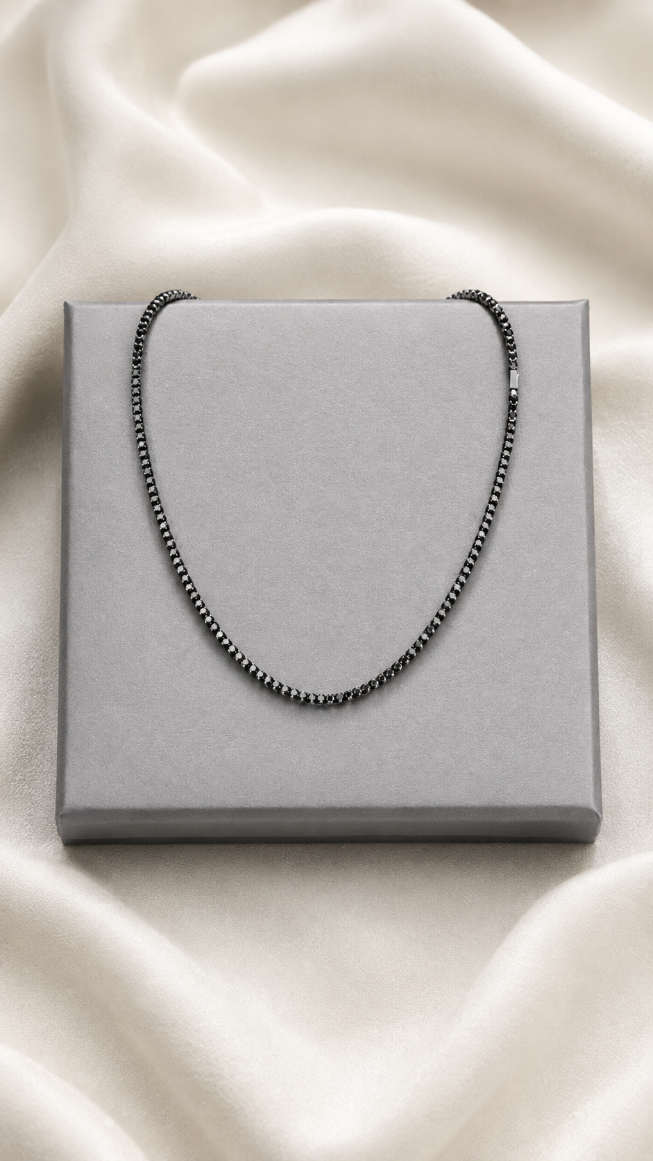Elite Black Moissanite Tennis Chain Necklace