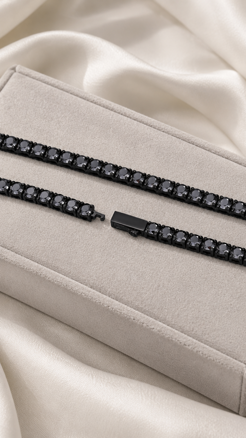 Elite Black Moissanite Tennis Chain Necklace