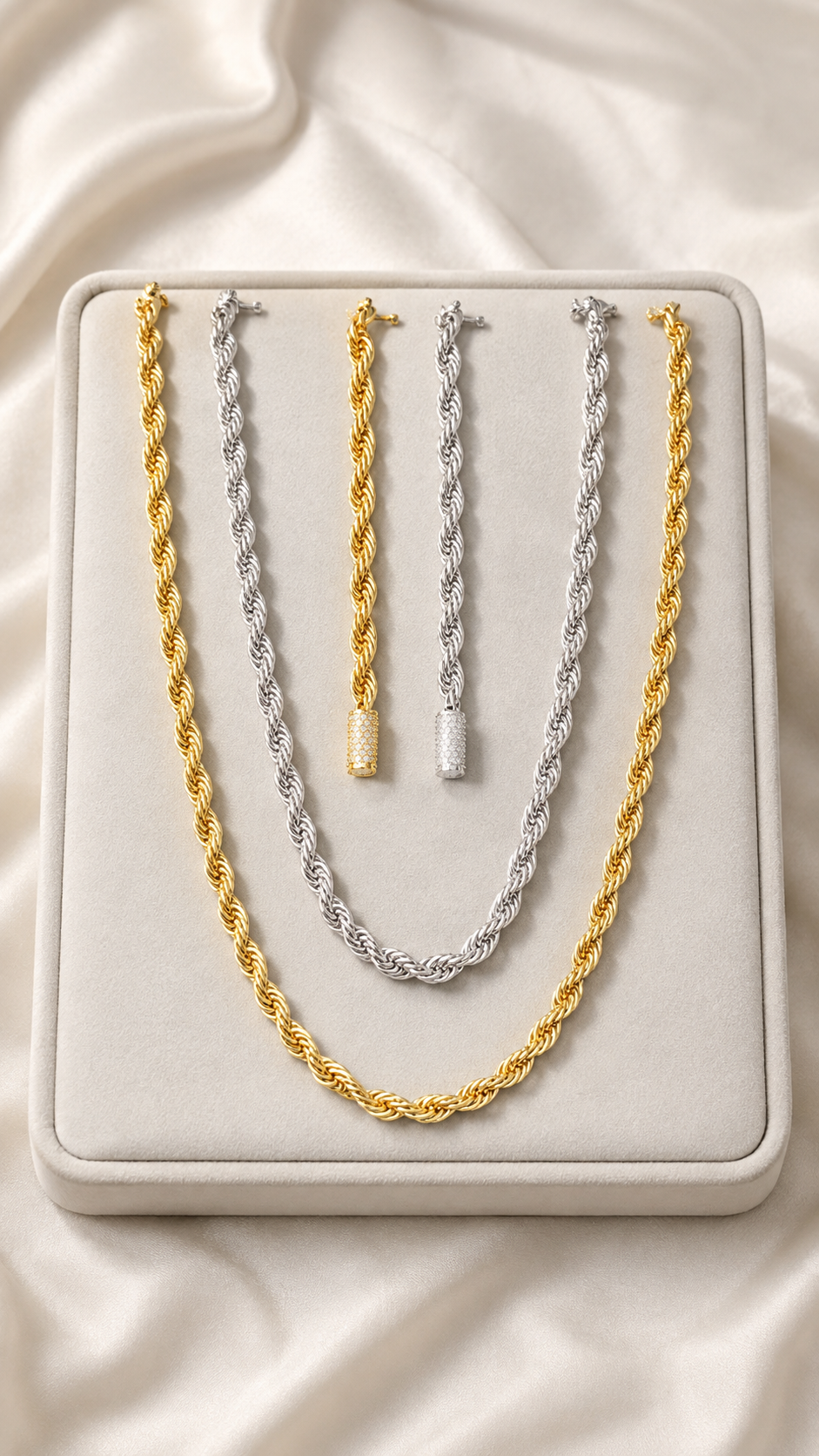 Signature Moissanite Rope Chain Necklace