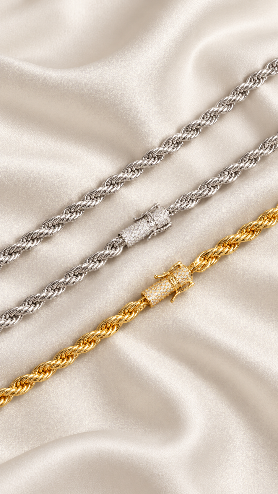 Signature Moissanite Rope Chain Necklace