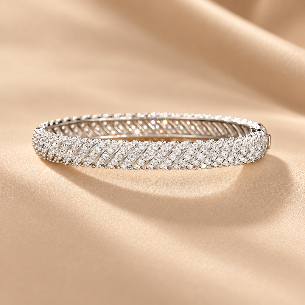 8mm Moissanite Twist Bracelet S925 Sterling Silver