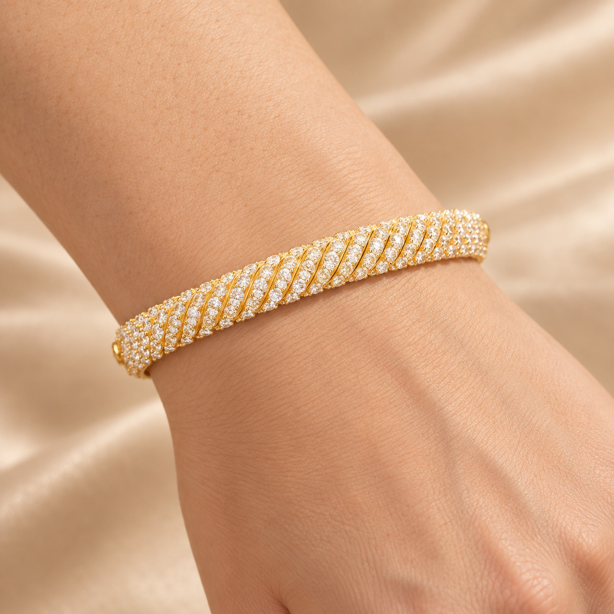 8mm Moissanite Twist Bracelet S925 Sterling Silver