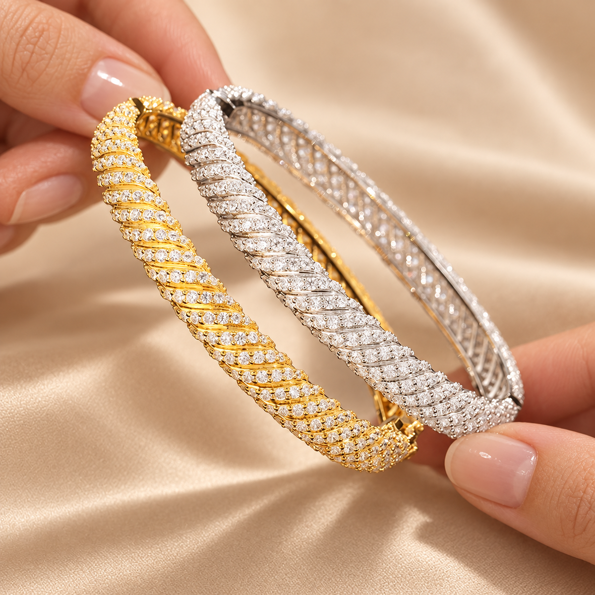 8mm Moissanite Twist Bracelet S925 Sterling Silver