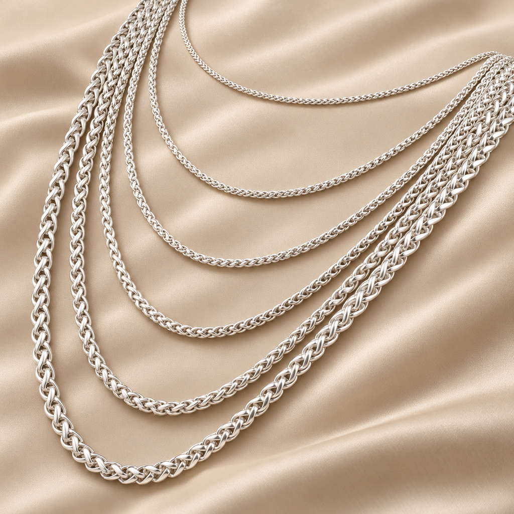 2mm-5mm 925 Sterling Silver Heavy Franco Chain Necklace