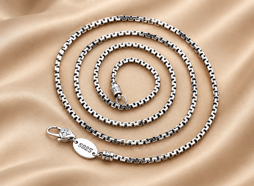 3mm S925 Sterling Silver Box Necklace