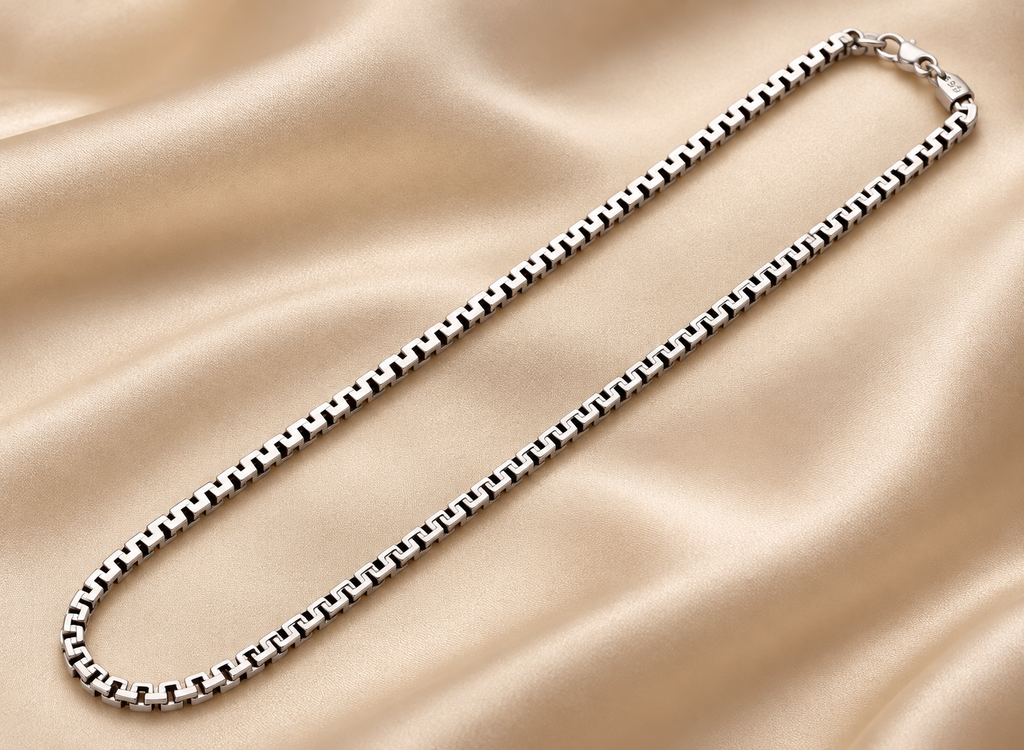 3mm S925 Sterling Silver Box Necklace