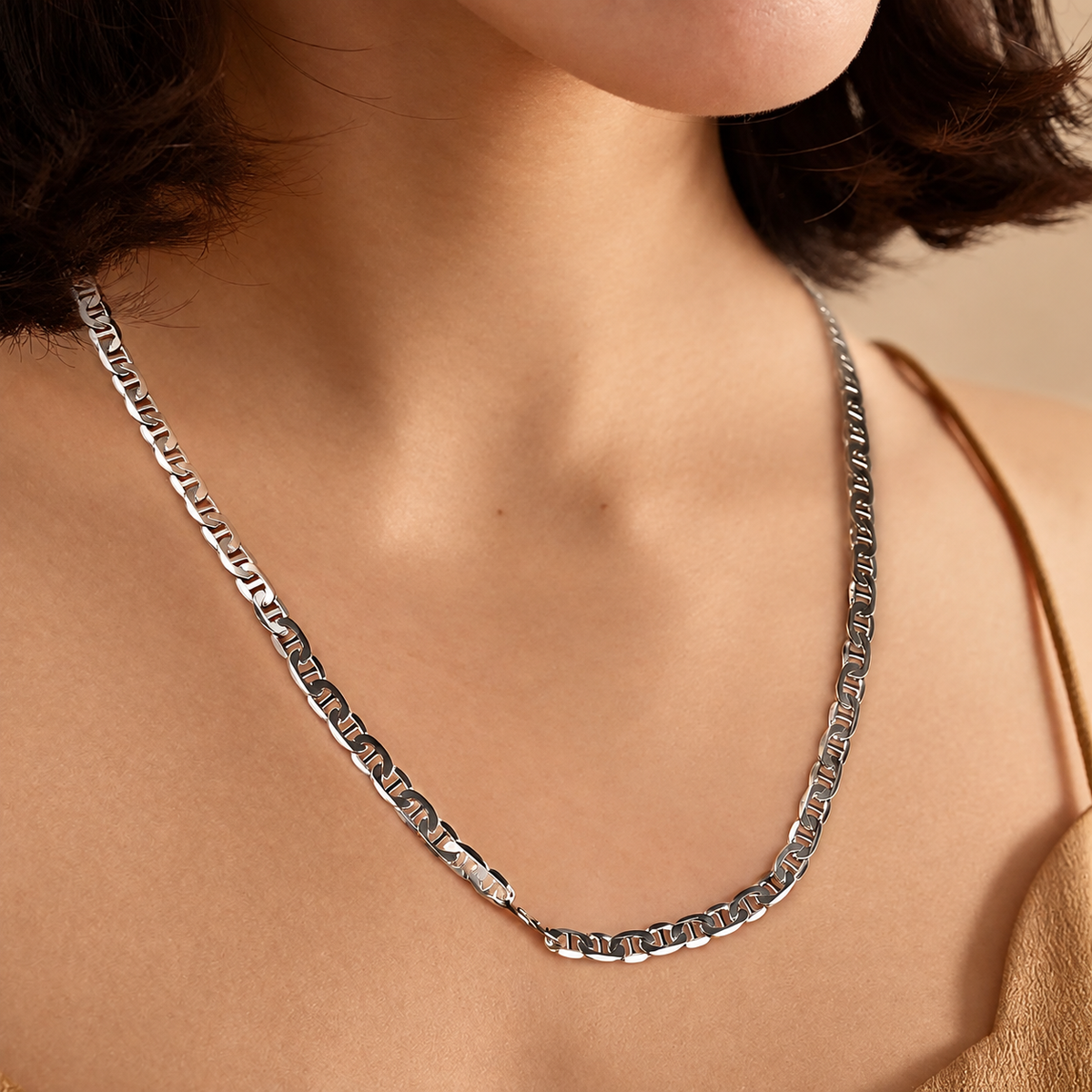 Flat Mariner Silver Necklace