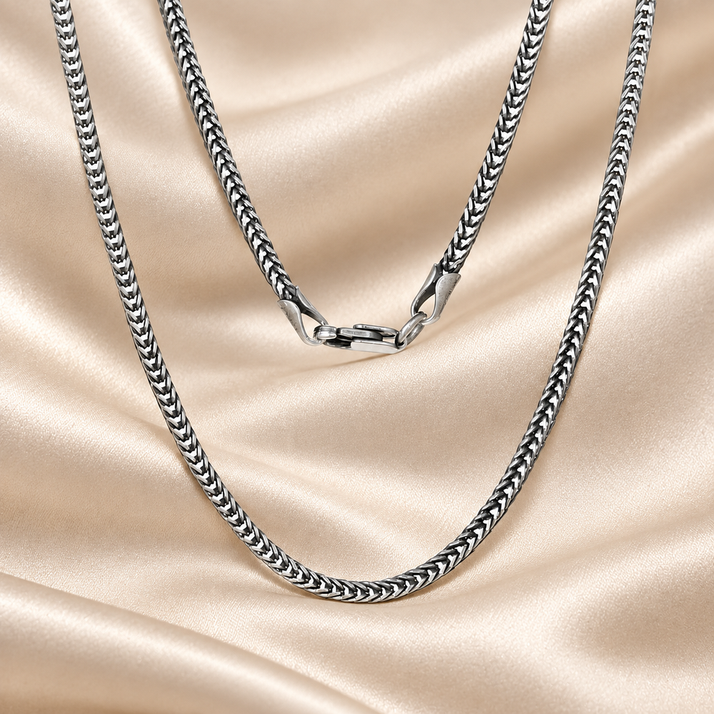 2mm Franco Black Rhodium Plated Necklace