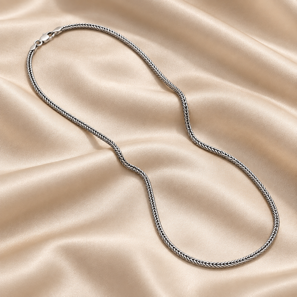 2mm Franco Black Rhodium Plated Necklace