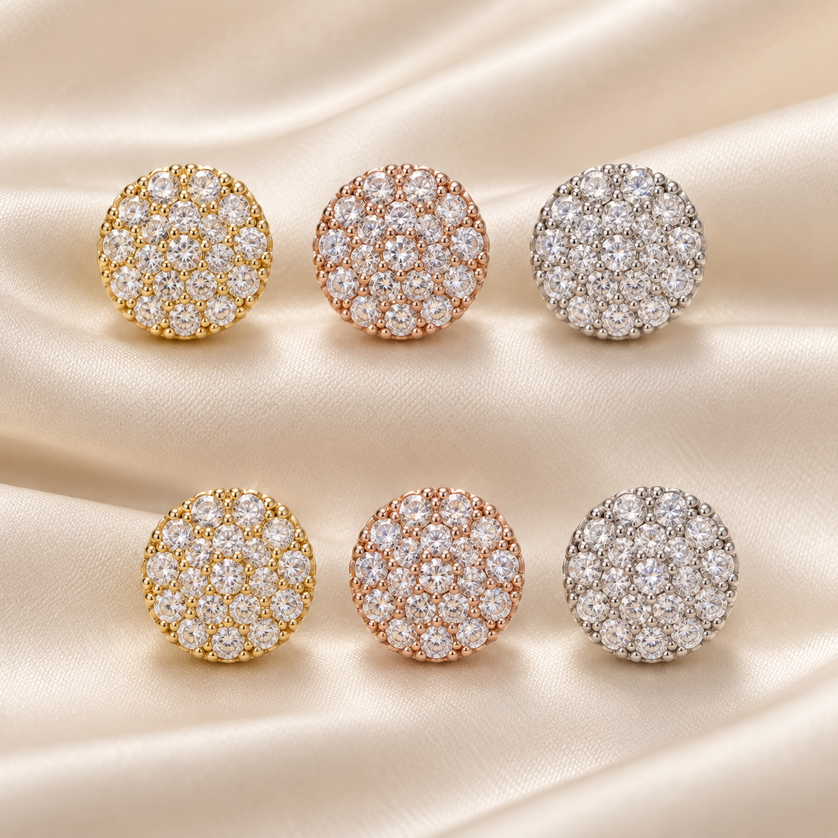 VVS Moissanite Diamond Stud Earrings - 925 Silver