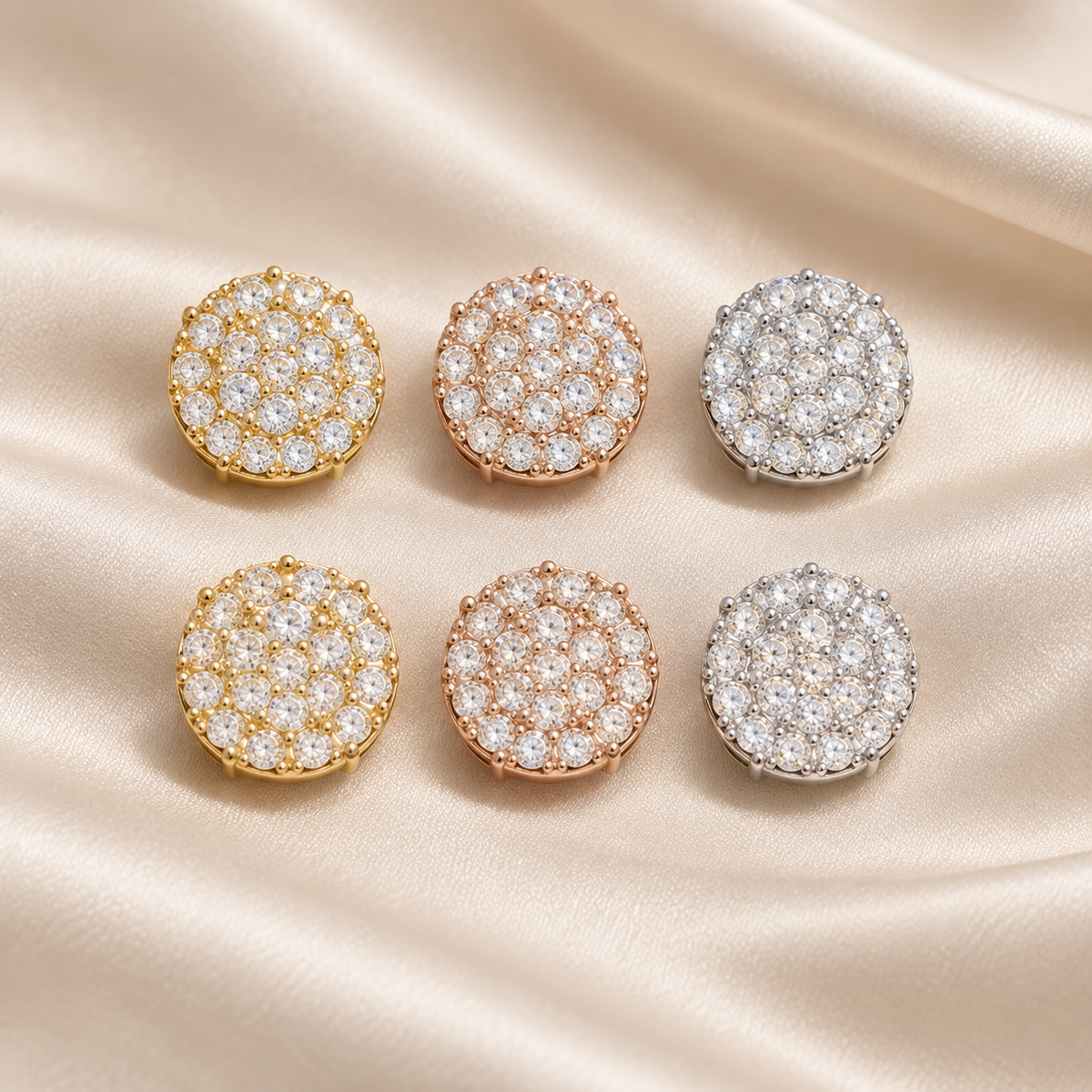 VVS Moissanite Diamond Stud Earrings - 925 Silver