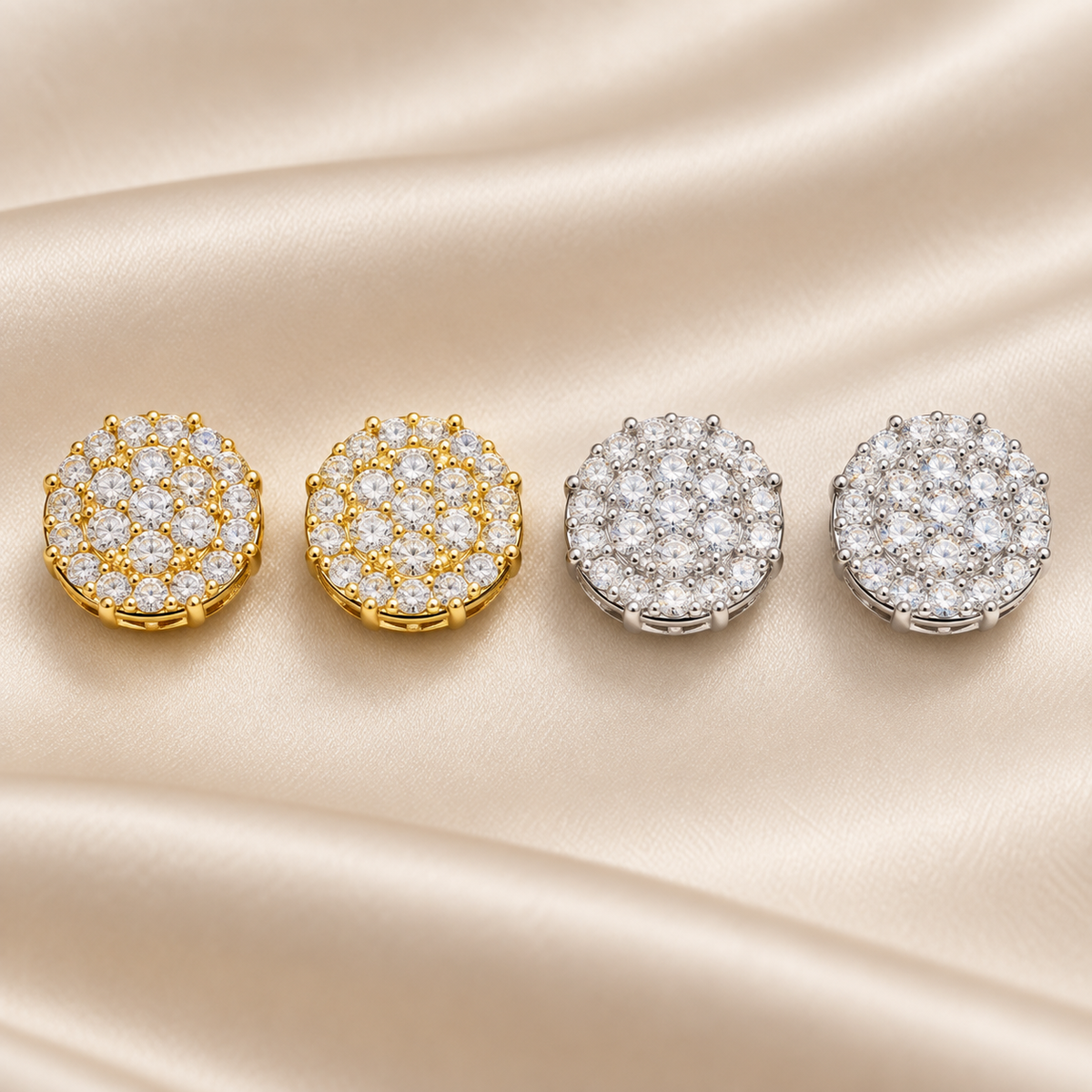 VVS Moissanite Diamond Stud Earrings - 925 Silver