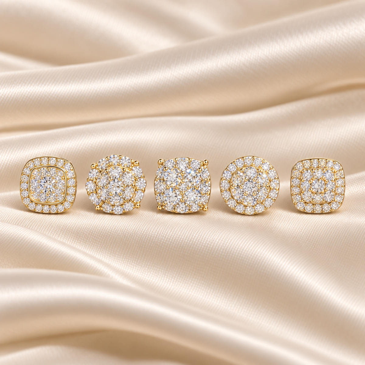 VVS Moissanite Diamond Stud Earrings - 925 Silver