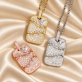 925 Silver Baguette Moissanite Dog-Tag Pendant