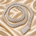 925 Sterling Silver Iced-Out Moissanite Thorn Cuban Link Chain
