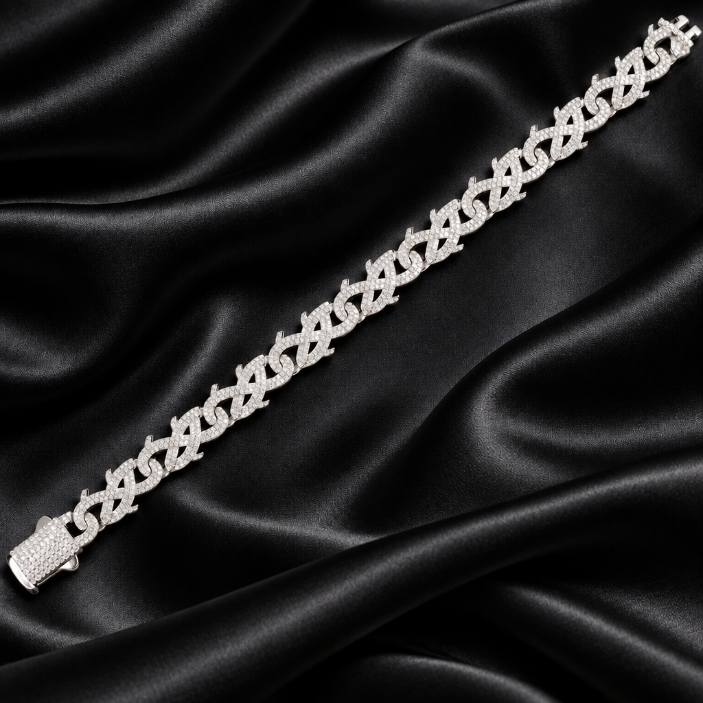 925 Silver Moissanite Thorn Cuban Chain Bracelet