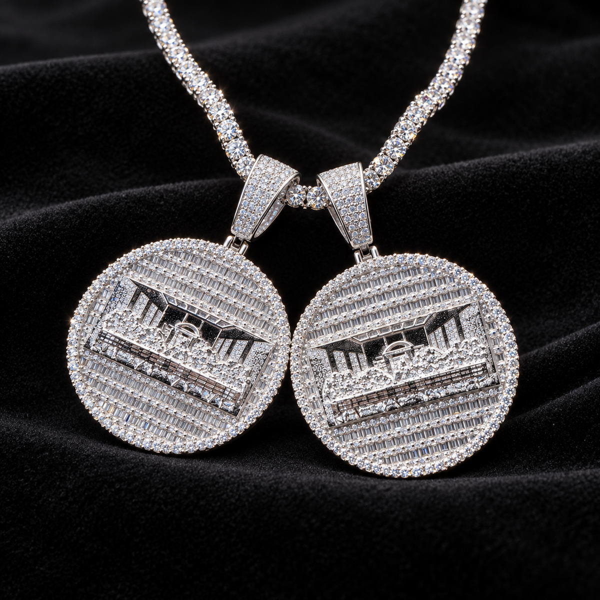 The Last Super Pendant - 925 Sterling Silver Baguette Cut Moissanite