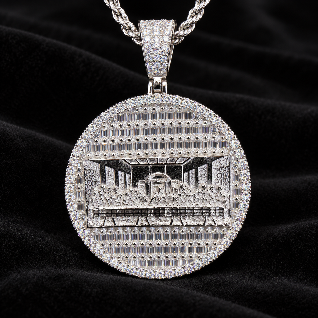 The Last Super Pendant - 925 Sterling Silver Baguette Cut Moissanite