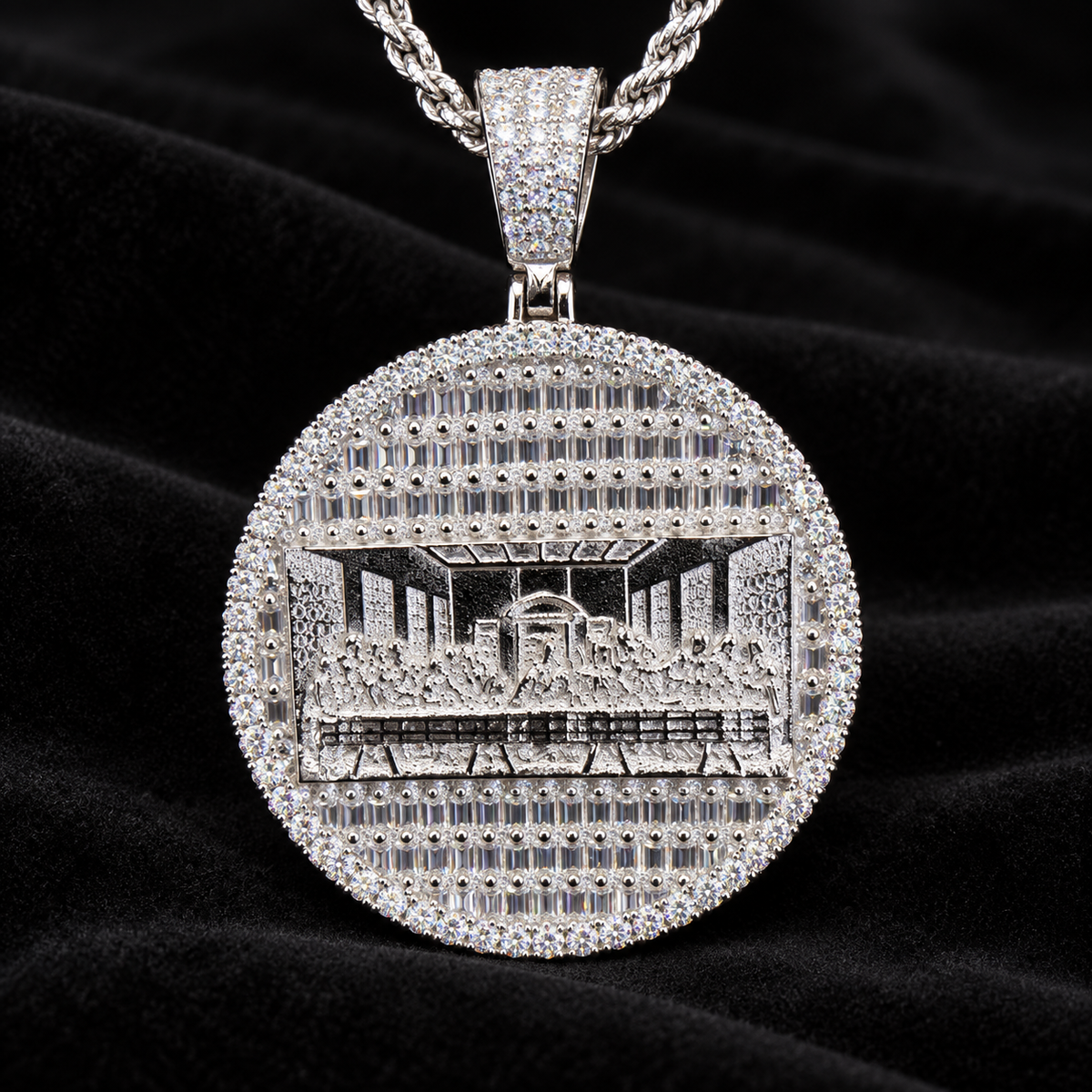 The Last Super Pendant - 925 Sterling Silver Baguette Cut Moissanite