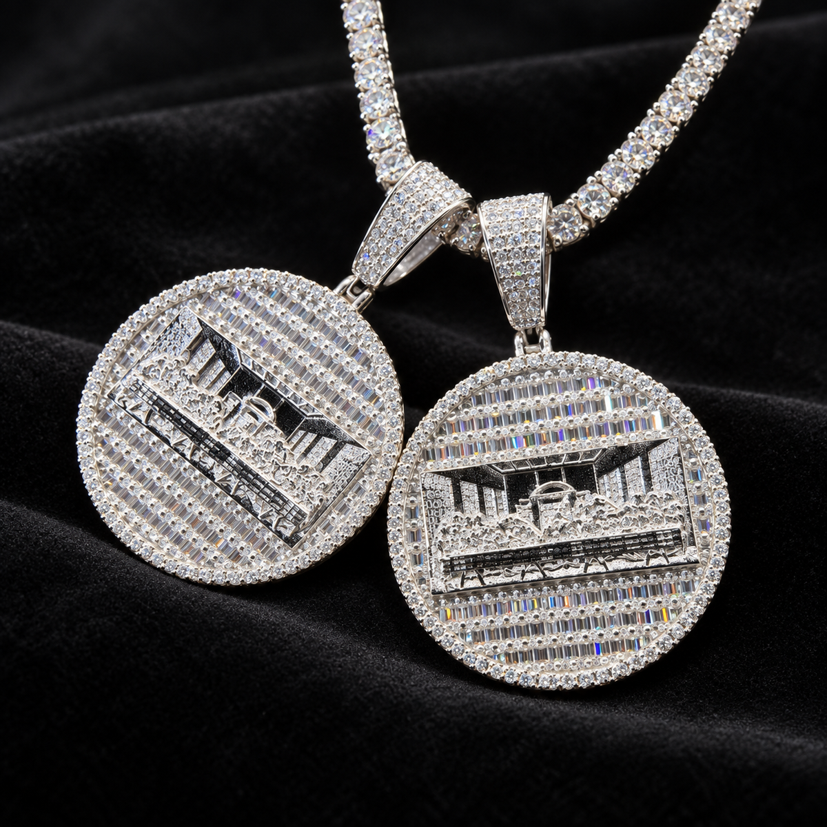 The Last Super Pendant - 925 Sterling Silver Baguette Cut Moissanite