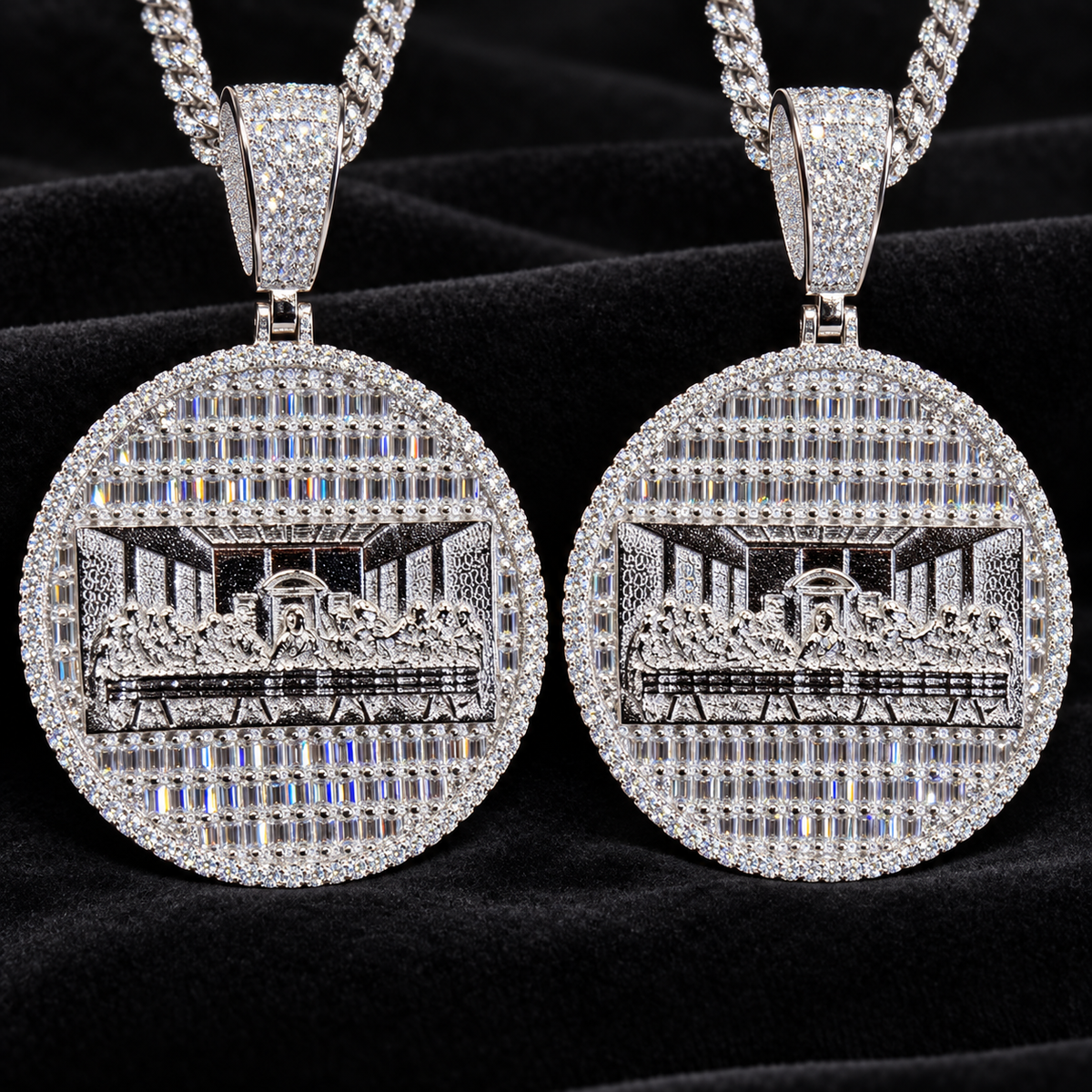 The Last Super Pendant - 925 Sterling Silver Baguette Cut Moissanite