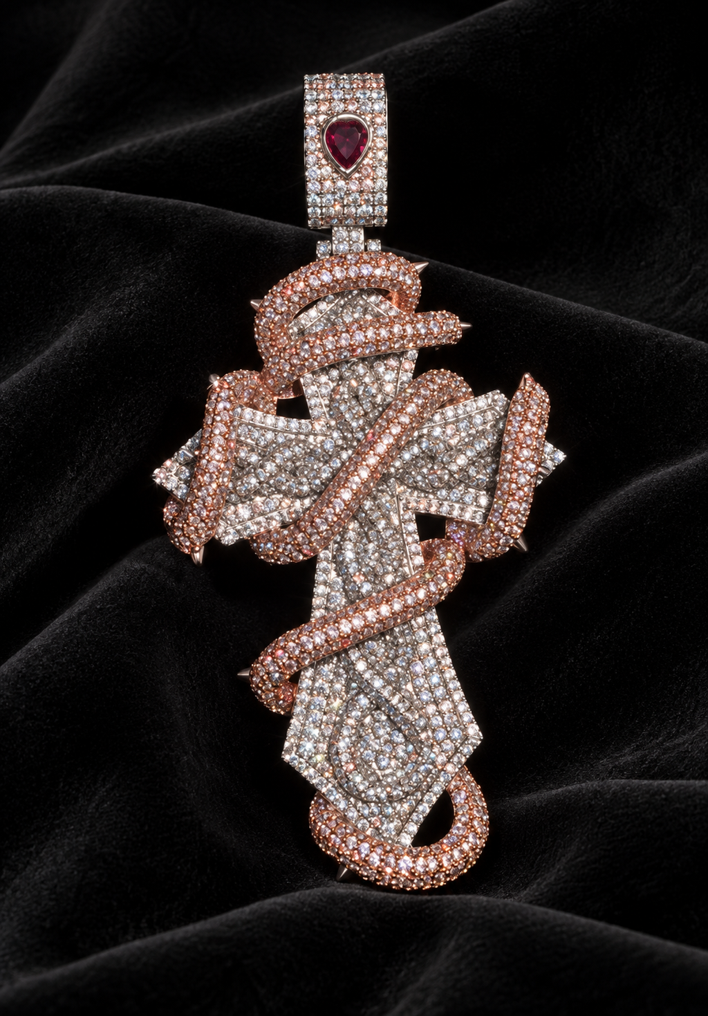 Elite Snake Cross Pendant