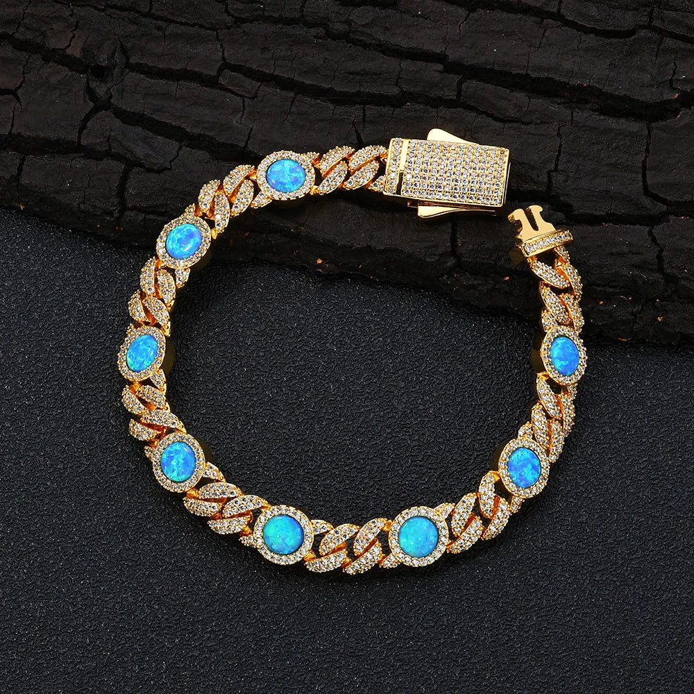 Pavé-Drenched Opal Chain Bracelet