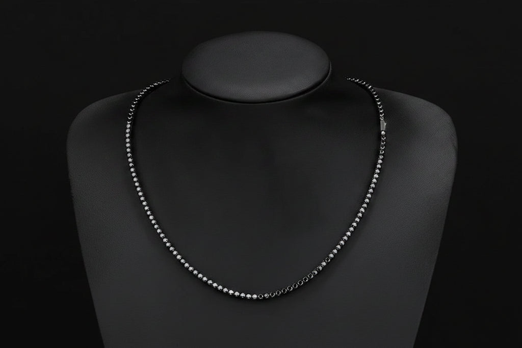 Elite Black Moissanite Tennis Chain Necklace