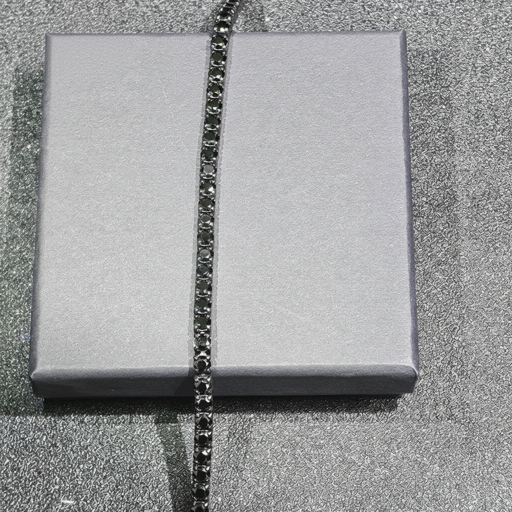 Elite Black Moissanite Tennis Chain Necklace