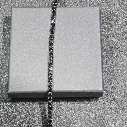 Elite Black Moissanite Tennis Chain Necklace
