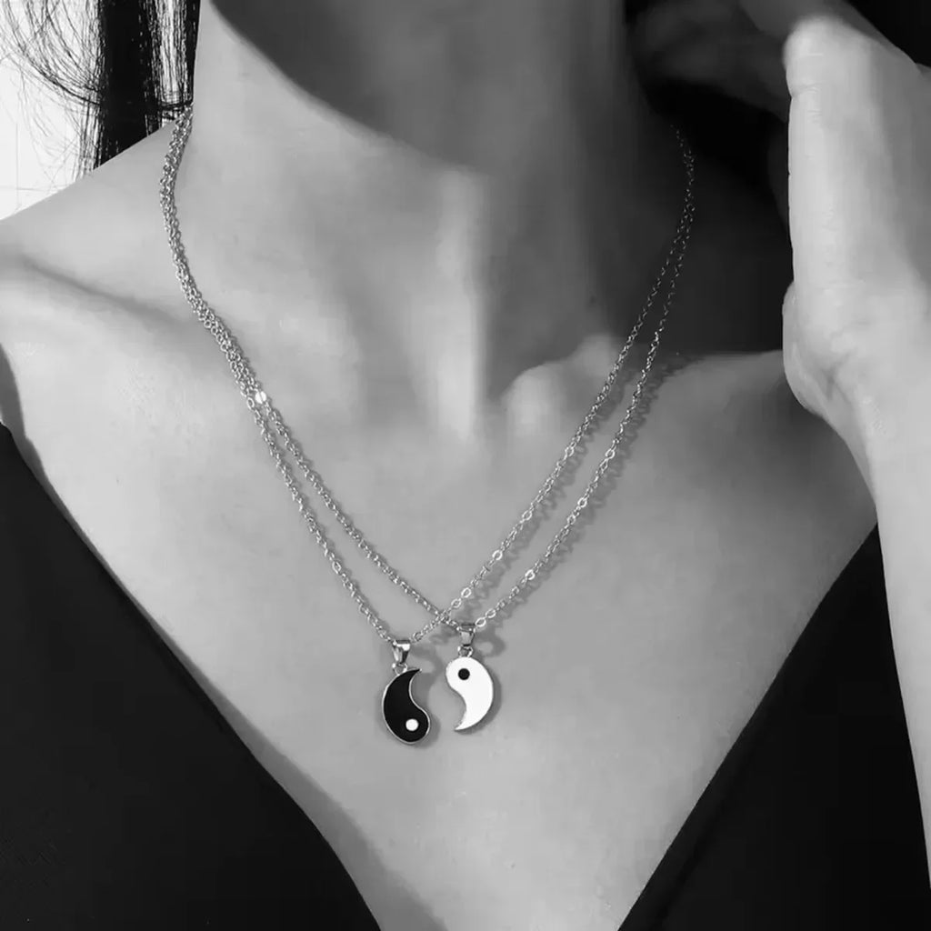 Tai Chi Yin Yang Pendant Necklace Set