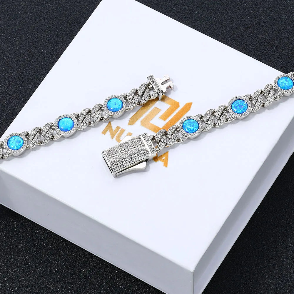 Pavé-Drenched Opal Chain Bracelet
