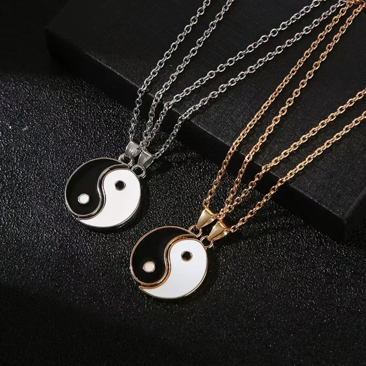 Tai Chi Yin Yang Pendant Necklace Set